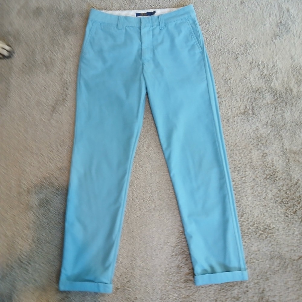 Ralph Lauren Polo Blue Teal Cotton Straight Leg Chino Pants Size 2